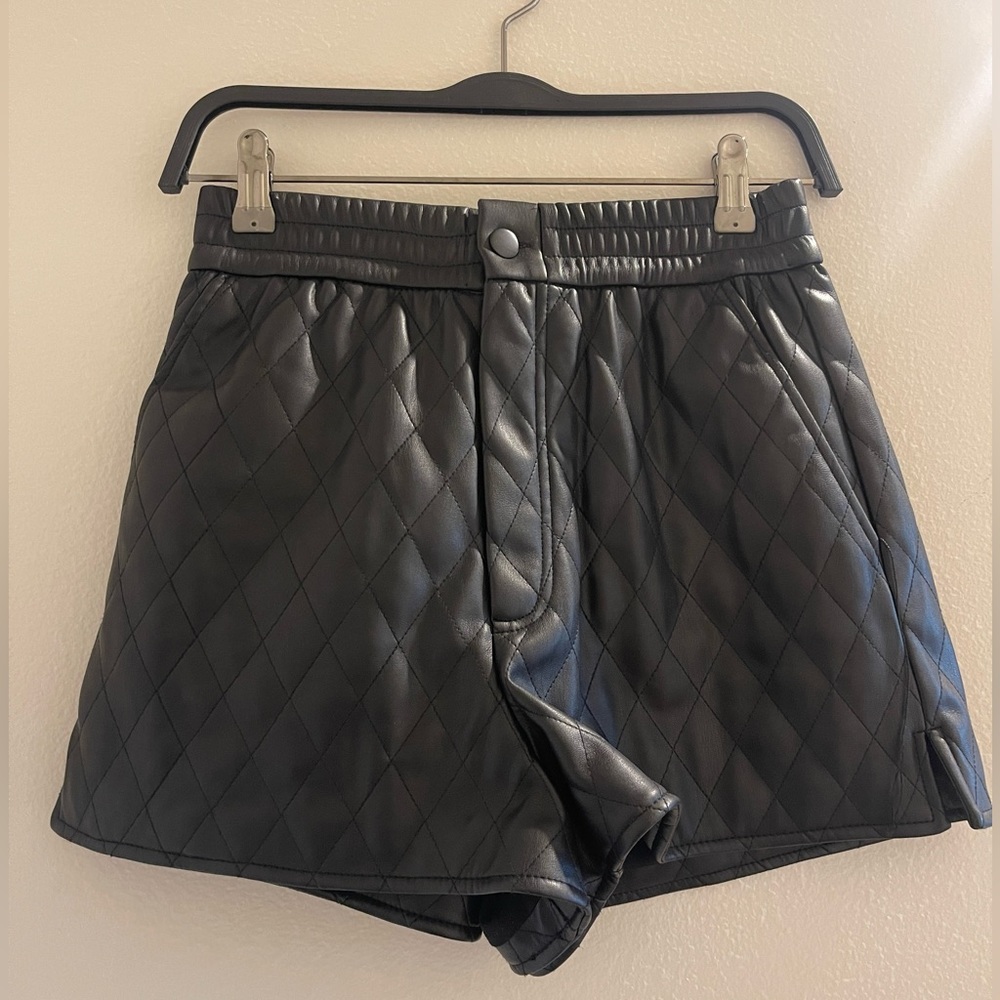 Zara leather shorts